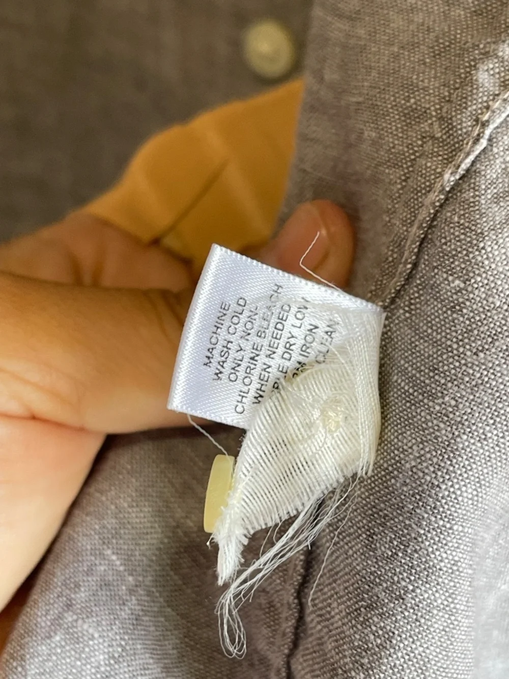 Banana Republic Heather Gray Linen Button-Down Shirt